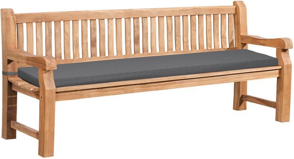 CLP Gartenbank Teakholz Daxon mit Sitzkissen,dunkelgrau 220 cm