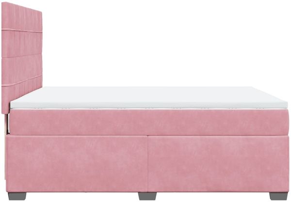 vidaXL Boxspringbett mit Matratze Rosa 140x190 cm Samt 3290911 Bild 9