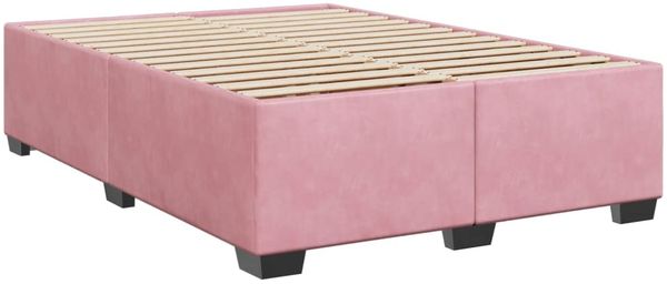 vidaXL Boxspringbett mit Matratze Rosa 140x190 cm Samt 3290911 Bild 5