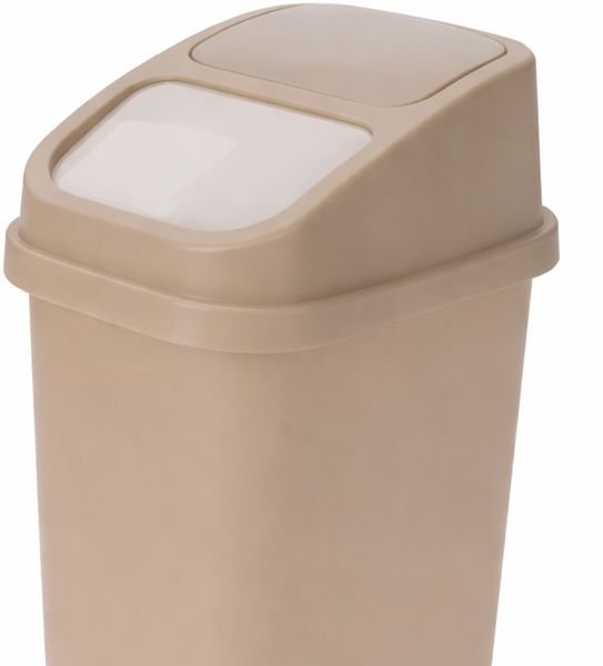 Waste Bin Mülleimer Kosmetikeimer Bad Schwingdeckel 10L Beige