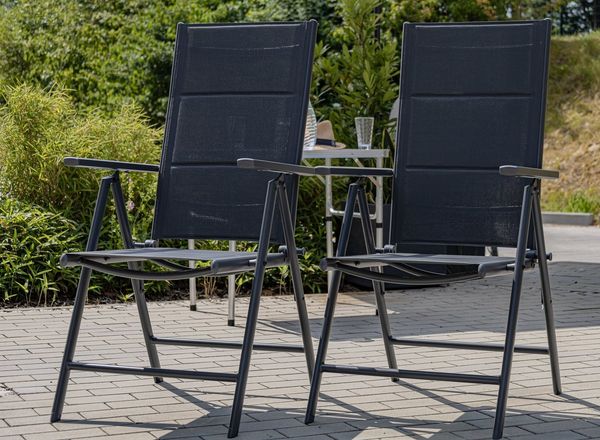 ONDIS24 Gartenstuhl Hochlehner Aluminium Klappsessel Bellami Deluxe Gartensessel (1 St), UV-beständig