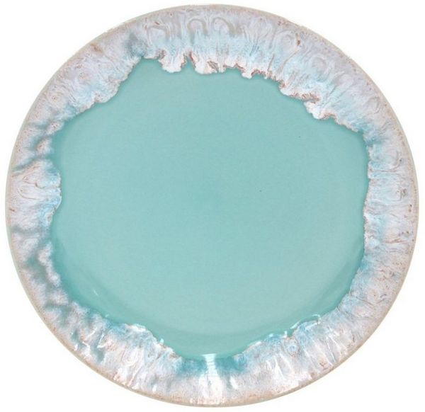 Costa Nova Frühstücksteller Taormina Aqua Salat/Dessert/Frühstücksteller, 21,6 cm, Casafina, (1 St), Hohe Brenntemperaturen, porenfrei hygienisch, wärmeschockbeständig