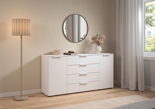LeGer Home by Lena Gercke Kommode Kommode Sideboard Schubladenkommode SERINA eleganter Eyecatcher, mit 4 Schubkästen und 2 Türen sowie Metallgriffen MADE IN GERMANY