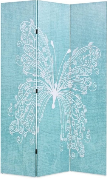 vidaXL Raumteiler klappbar 120 x 170 cm Schmetterling Blau 245885