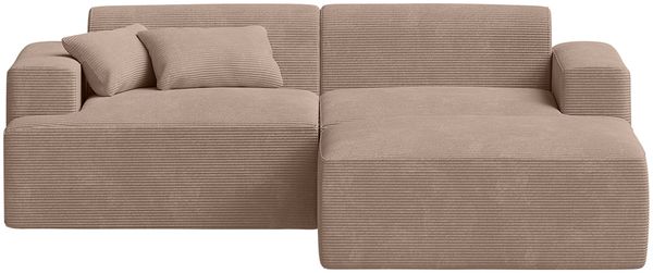 skølm 'Freki' Cloud Sofa 2 Sitzer mit Hocker, Vollschaumcouch mit Federkern und Vakuum-Kompression, kein Aufbau erforderlich, mit 2 Kissen, Cord taupe Bild 12