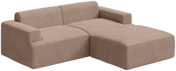 skølm 'Freki' Cloud Sofa 2 Sitzer mit Hocker, Vollschaumcouch mit Federkern und Vakuum-Kompression, kein Aufbau erforderlich, mit 2 Kissen, Cord taupe Bild 11