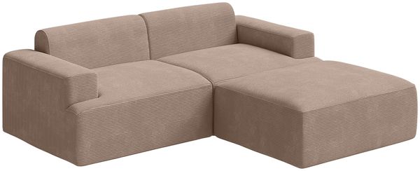 skølm 'Freki' Cloud Sofa 2 Sitzer mit Hocker, Vollschaumcouch mit Federkern und Vakuum-Kompression, kein Aufbau erforderlich, mit 2 Kissen, Cord taupe Bild 10