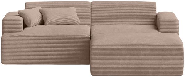 skølm 'Freki' Cloud Sofa 2 Sitzer mit Hocker, Vollschaumcouch mit Federkern und Vakuum-Kompression, kein Aufbau erforderlich, mit 2 Kissen, Cord taupe Bild 2