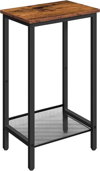 Hoobro BEISTELLTISCH Braun Hoch mit Verstellbarer Netzablage (H 73.5 x T 38 x B 28 cm)
