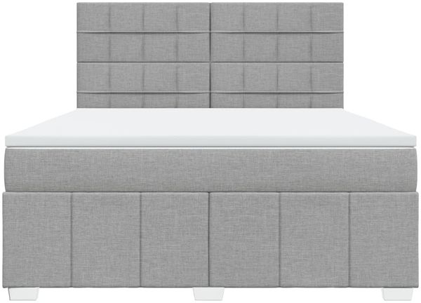 vidaXL Boxspringbett mit Matratze Hellgrau 180x200 cm Stoff 3291747 Bild 4