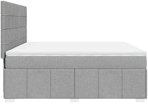 vidaXL Boxspringbett mit Matratze Hellgrau 180x200 cm Stoff 3291747 Bild 5