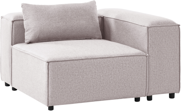 Eckmodul BRANDE Stoff Hellbraun symmetrisch