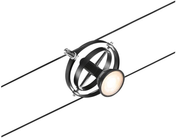 Paulmann No. 94441 Seilsystem Cardan Spot Schwarz ohne Leuchtmittel DC GU5,3