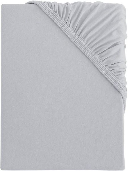 s.Oliver 'TABEA' Spannbettlaken, Gummizug: rundum, (1 Stück), für Matratzen bis 25 cm Höhe, Jersey, 100% Baumwolle,, Hellgrau, 90x200 - 100x200 cm
