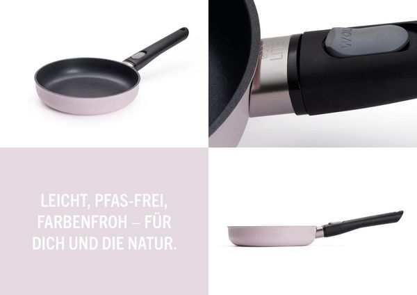 WOLL MADE IN GERMANY Bratpfanne Ecolour Ø 20 cm, Aluminiumguss (1-tlg), abnehmbarer Stiel