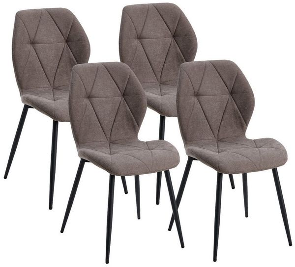 GrandCA HOME Esszimmerstuhl 4er-Set Esszimmerstühle, Küchenstuhl im skandinavischen Stil (4 St), 48 x 45.5 x 84 cm, Braun