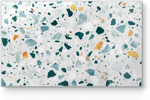 DEQORI Schneidebrett 'Bunter Terrazzo-Trend', Glas, Platte Frühstücksbrett Schneideplatte