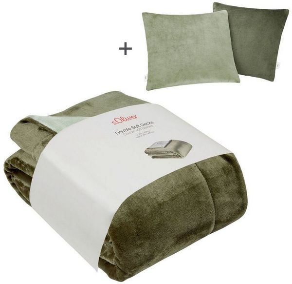 Wohndecke Doublesoft, Kuscheldecke, Deal, Kissen geschenkt!, s.Oliver, Kuscheldecke 150x200 cm, GRATIS-Zugabe:2x Kissenhülle (Reißverschluss)