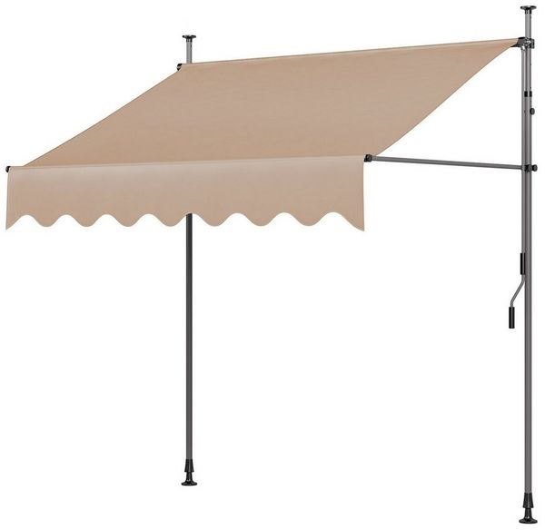TLGREEN Klemmmarkise,Balkonmarkise,Sonnenschutz mit Handkurbel, (Wasserdicht UV-beständig Höhenverstellbar) UV-Beständig,Höhenverstellbar