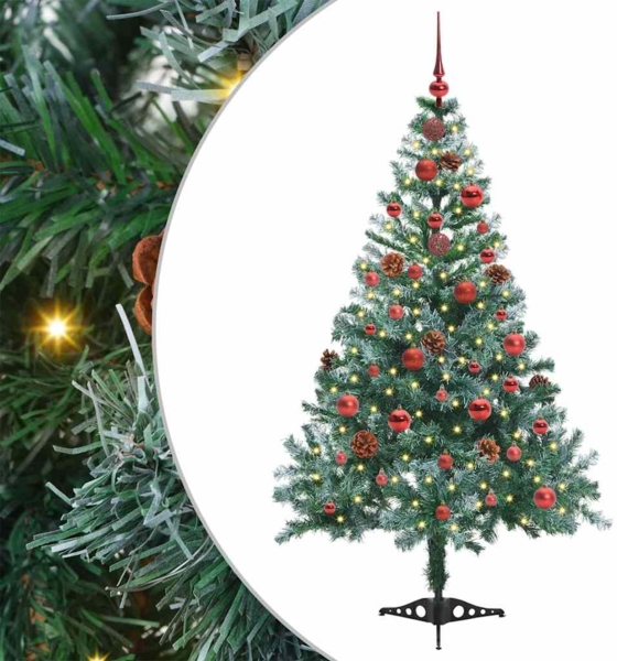 vidaXL Künstlicher Weihnachtsbaum Grün 150 cm PVC und Stahl 3396701