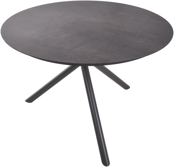 Gartentisch HEINZ rund - Laminat, Grau, 110x110x75cm | Terrassentisch Wetterfest Outdoor Tisch
