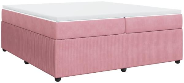 vidaXL Boxspringbett mit Matratze Rosa 200x200 cm Samt 3285667