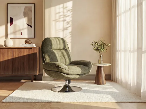 Vente-unique - ILMACA Sessel Stoff Grün - B 90 cm x H 99 cm x L 78 cm