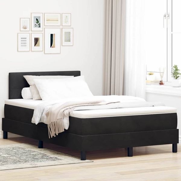 vidaXL Boxspringbett mit Kopfteil Schwarz 120 x 200 cm Samt 3339166