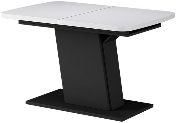 Esstisch Fenaro Weiß/Schwarz 120 x 80 cm ausziehbar Vicco