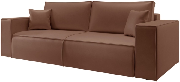 Selsey 'Farese Cuero' Schlafsofa 3-Sitzer mit Bettkasten, Kunstleder, Braun