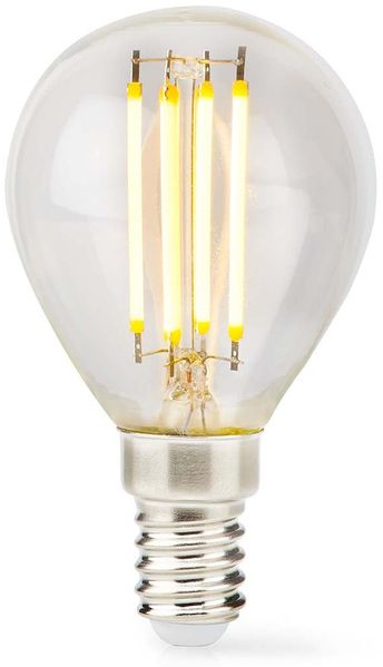LED-Filament-Lampe E14 | G45 | 4.5 W | 470 lm | 2700 K | Dimmbar | Warmweiss | Retro Style | 1 Stück | Klar