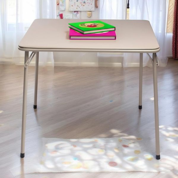 FurnitureR Quadratische Tische für Kinder, robuste Metallstruktur und MDF, gepolsterte Tischplatte aus Kunstleder, faltbar und tragbar, für Schlafzimmer, Lesen, Schreiben, Zeichnen, 86x86 cm