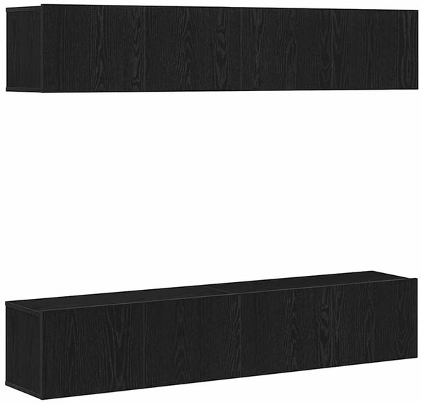 vidaXL TV-Schrankset 4 pcs Schwarz Eichen-Optik 80 x 30 x 30 cm 3333051