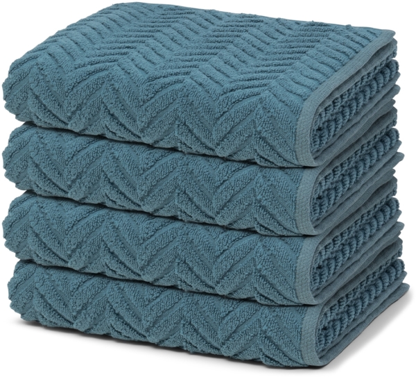 Ross Sensual Skin Zopf 4 tlg. Frottier-Set - 4 X Handtuch (50 X 100cm) - 500 g/m2 - Pazifik