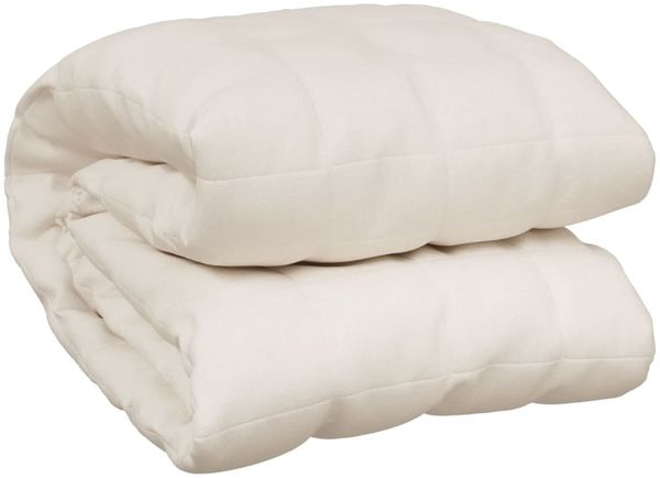 vidaXL Gewichtsdecke Stoff, 1 x Gewichtsdecke, Creme, 220x230 cm, Baumwolle, 11 kg Bild 2