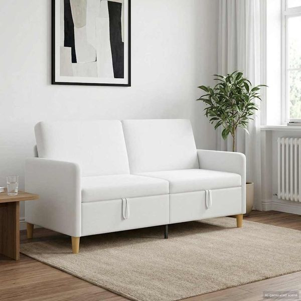vidaXL Sofa mit Stauraum Weiß 172 x 78 x 87 cm Polyester 42036958
