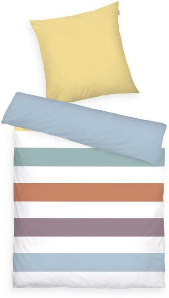 TOM TAILOR HOME Bettwäsche COLORED STRIPES in Gr. 135x200 cm, 155x220 cm, 200x220 cm oder 100x135 cm, Renforcé, 2 teilig, new bedroom, gewebtes Label