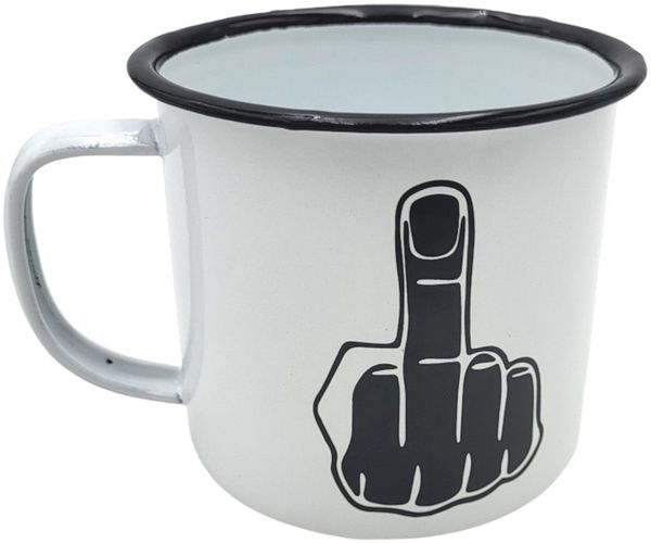 Metalltasse Mittelfinger Kaffeetasse Blechtasse Metallbecher Teetasse Trinkbecher Trinktasse Camping Festival Picknick Outdoor weiß grün pink schwarz