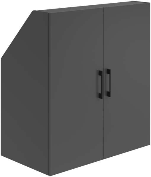 Bellamio 'Aland' Dachschrägenregal mit Türen, anthrazitschwarz, 100x52x90 cm, Schrank für Dachschräge mit 3 Fächern