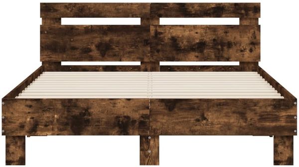 vidaXL Bettgestell mit Kopfteil LED-Beleuchtung Räuchereiche 120x190cm 3207578 Bild 7