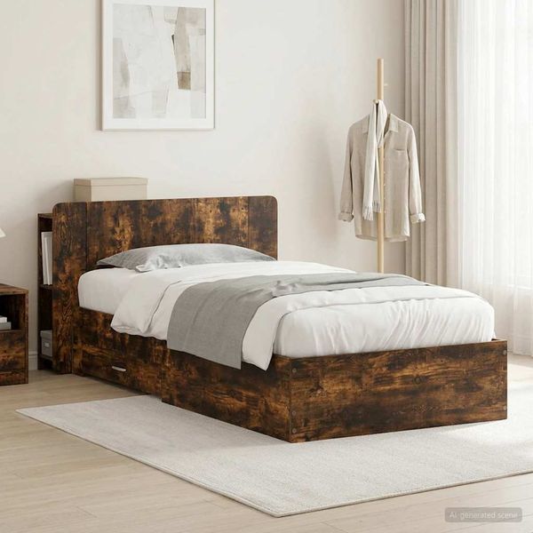 vidaXL Bettgestell mit Stauraum Geräucherte Eiche 80x200 cm 3433706