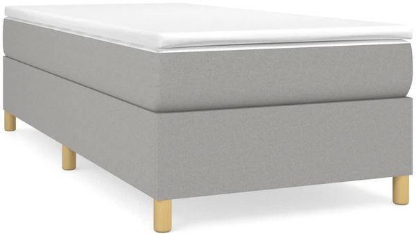 vidaXL Boxspringbettgestell Hellgrau 90x190 cm Stoff 3120921 Bild 2