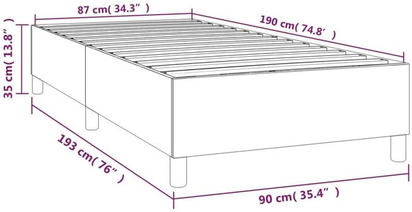 vidaXL Boxspringbettgestell Hellgrau 90x190 cm Stoff 3120921 Bild 9
