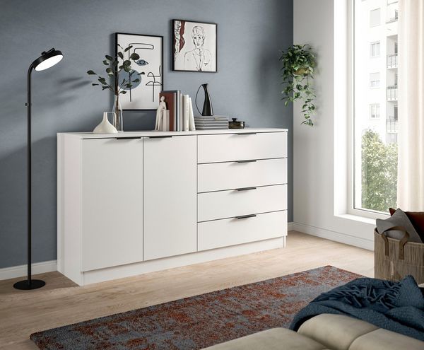 Home affaire Sideboard SKARDE, Breite 148 cm, 4 Schubkästen, 2 Türen, viel Stauraum (in verschiedenen Farben und Breiten erhältlich, individuell einsetzbar), Kommode, Anrichte, Schubkastenkommode, Schuhschrank, Schrank