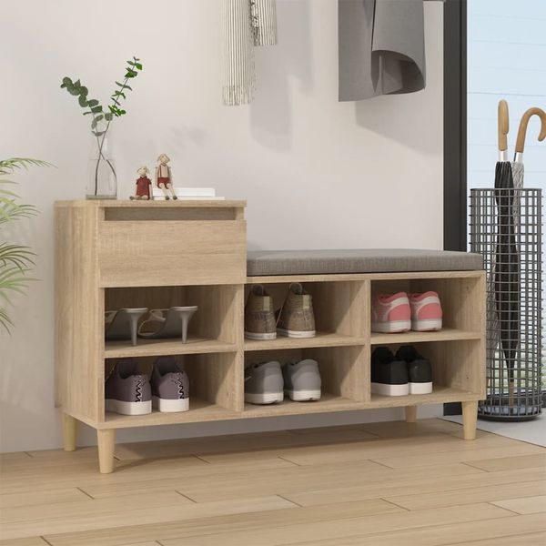 vidaXL Schuhregal Sonoma-Eiche 102x36x60 cm Holzwerkstoff 821207