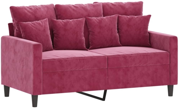 vidaXL 2-Sitzer-Sofa Weinrot 120 cm Samt 359297