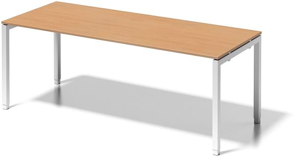 Cito Schreibtisch, 650-850 mm höheneinstellbares U-Gestell, H 19 x B 2000 x T 800 mm, Dekor buche, Gestell verkehrsweiß