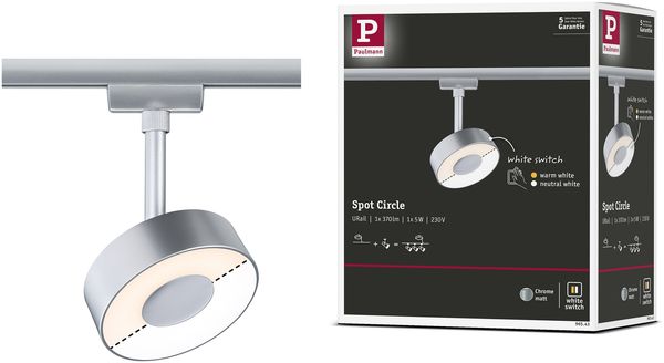 Paulmann 965. 43 URail LED Schienenspot Circle 210lm 5W White Switch 230V Chrom matt Bild 4