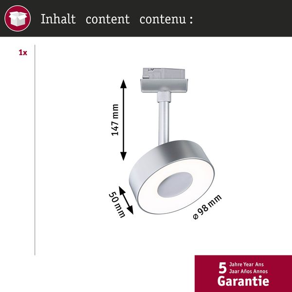 Paulmann 965. 43 URail LED Schienenspot Circle 210lm 5W White Switch 230V Chrom matt Bild 2