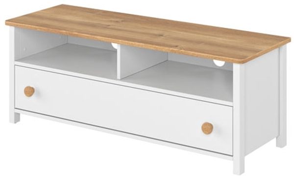 Lowboard ""Story"" TV-Unterschrank 120cm weiß Nash Eiche